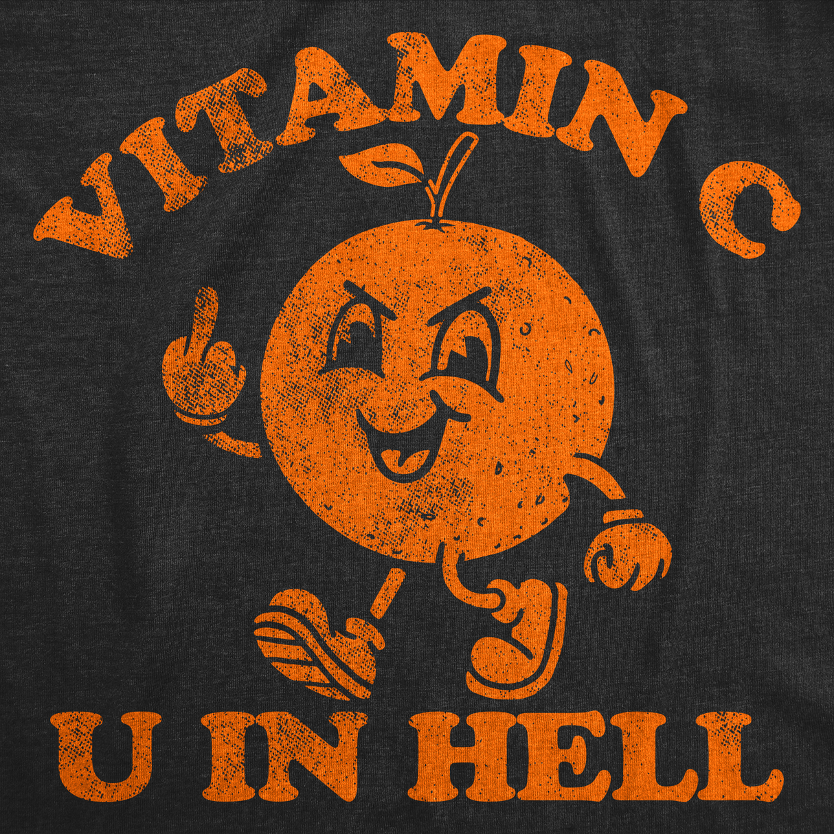 Mens Funny T Shirts Vitamin C U In Hell Sarcastic Orange Graphic Tee for Men