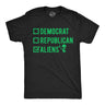 Mens Funny T Shirts Voting Ballot Aliens Sarcastic Political Alien Graphic Tee for Men