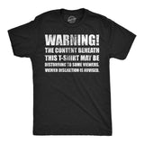 Mens Funny T Shirts Warning The Content Beneath This T Shirt May Be Disturbing to Some Viewers Tee for Men