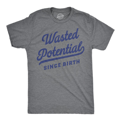 Mens Wasted Potential T Shirt Funny Dissapointment Missed Opportunity Joke Tee For Guys