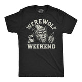Mens Funny T Shirts Werewolf On The Weekend Sarcastic Halloween Party Animal Tee for Men