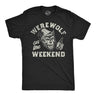 Mens Funny T Shirts Werewolf On The Weekend Sarcastic Halloween Party Animal Tee for Men
