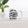 What Am I Doing With My Lives Mug Funny Sarcastic Kitten Coffee Cup-11oz