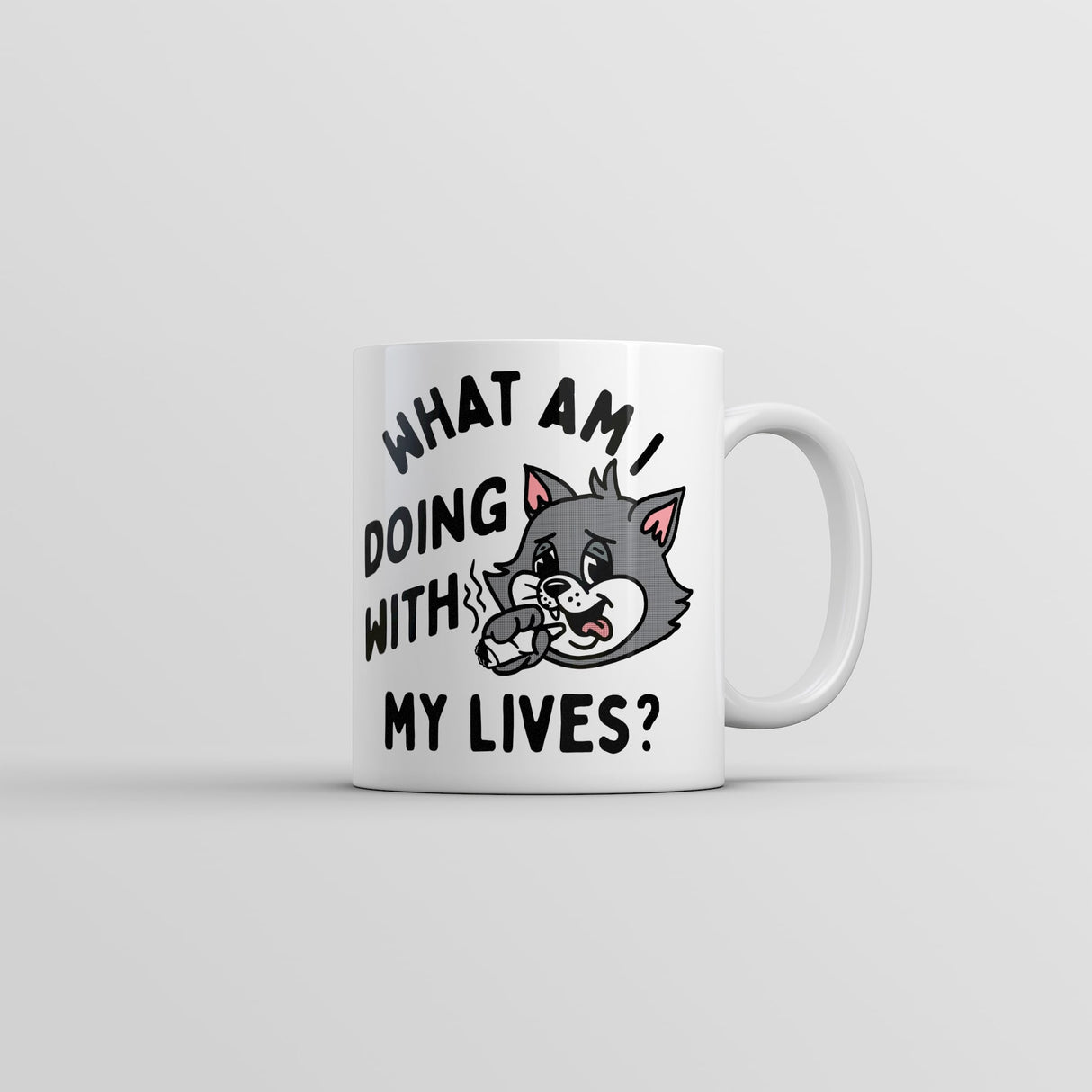 What Am I Doing With My Lives Mug Funny Sarcastic Kitten Coffee Cup-11oz