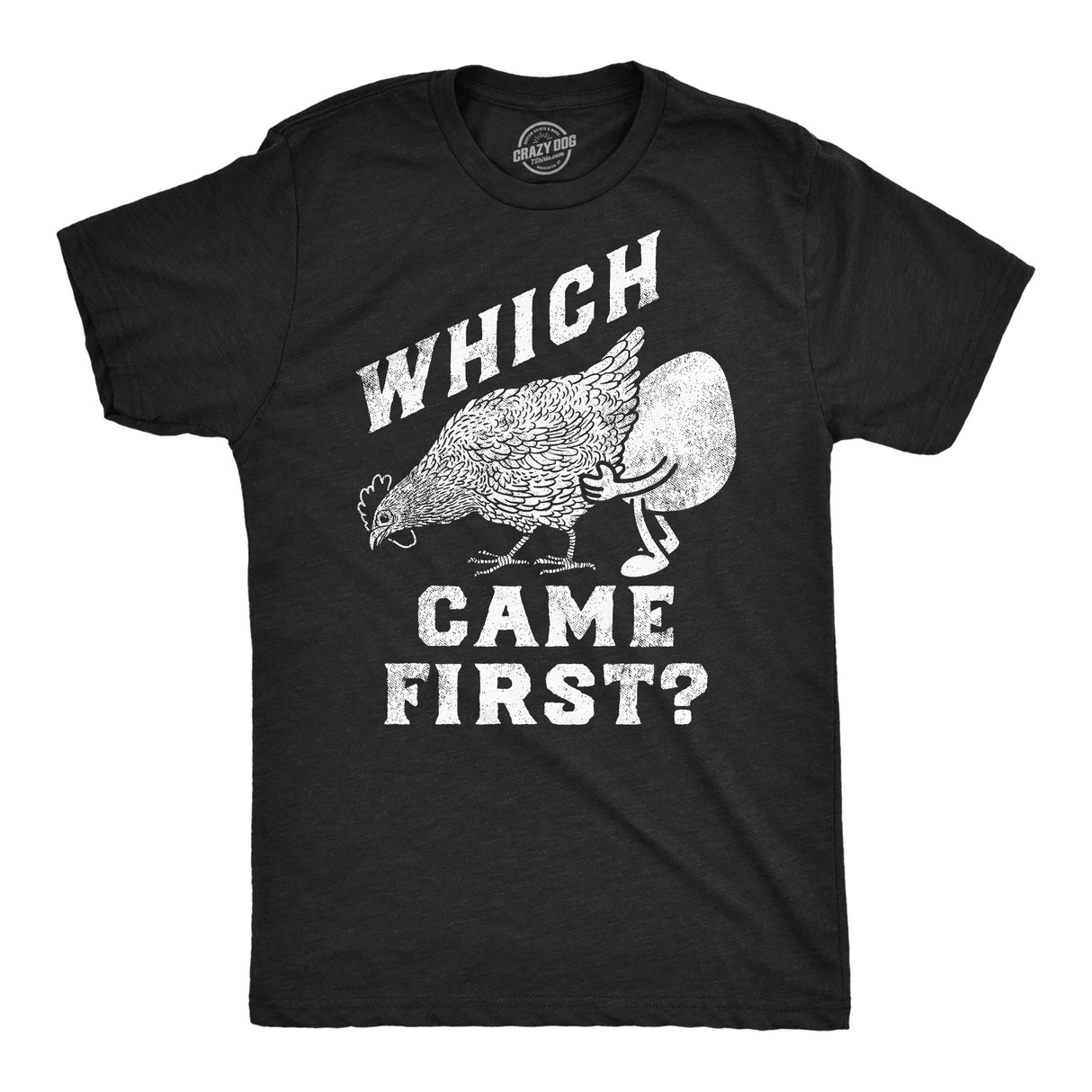 Mens Funny T Shirts Which Came First Sarcastic Adult Tee for Men