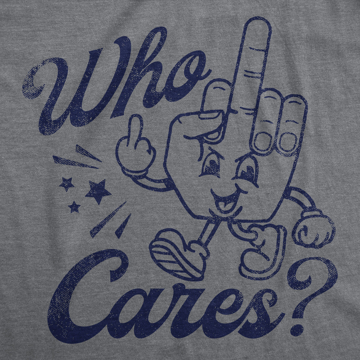 Mens Funny T Shirts Who Cares Sarcastic Middle Finger Graphic Novelty Tee for Men