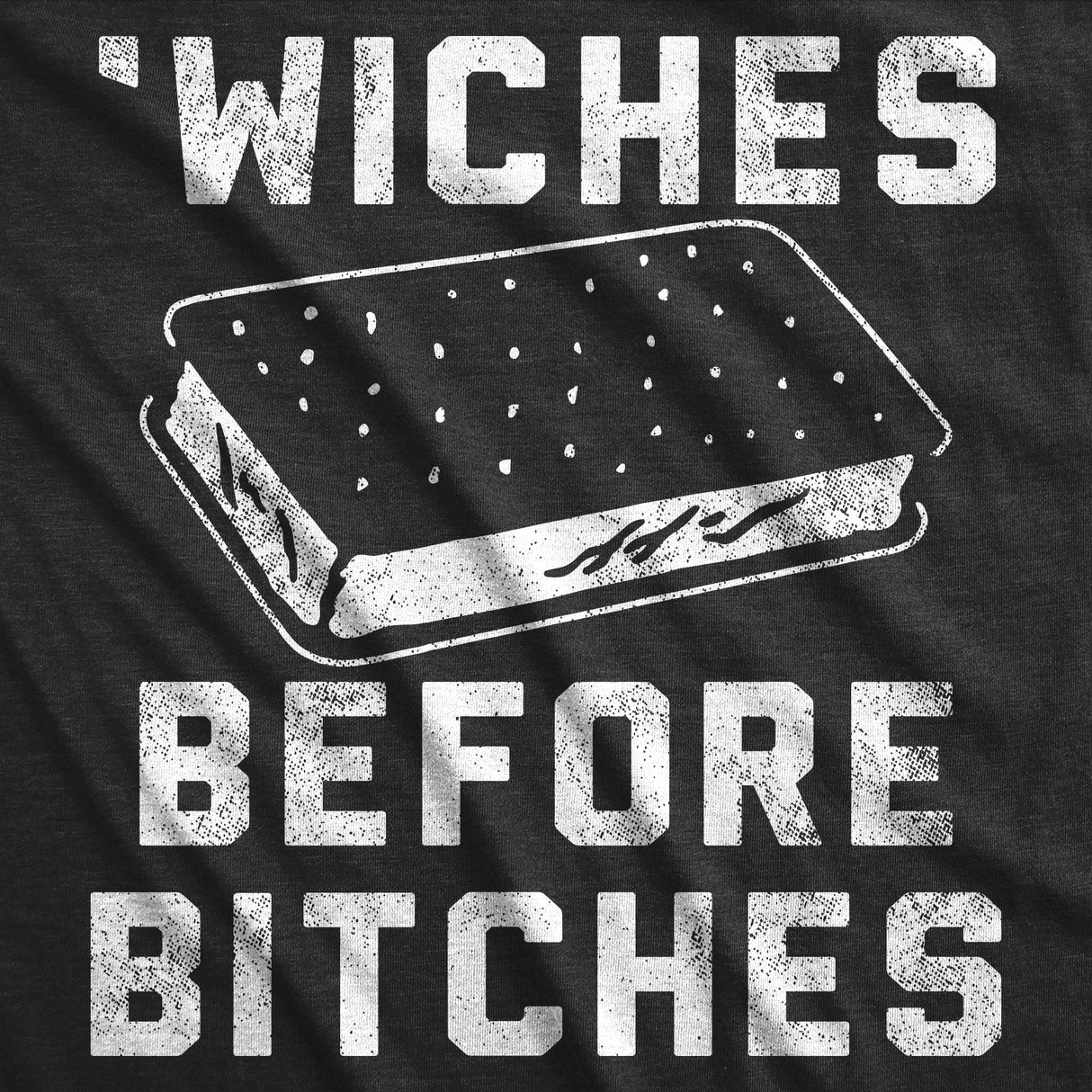 Mens Funny T Shirts Wiches Before Bitches Sarcastic Ice Cream Sandwich Graphic Tee for Men