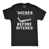 Mens Funny T Shirts Wiches Before Bitches Sarcastic Ice Cream Sandwich Graphic Tee for Men