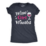 Womens Wine Girl Wasted T Shirt Funny Booze Drinking Lovers Drunk Joke Tee For Ladies