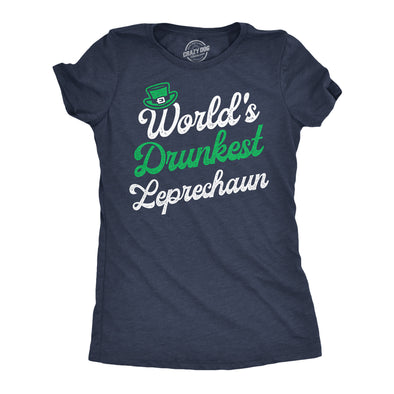 Womens Worlds Drunkest Leprechaun Funny T Shirts St Patricks Day Drinking Tee