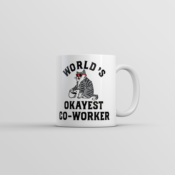 Worlds Okayest Co Worker Mug Funny Sarcastic Office Joke Coffee Cup-11oz