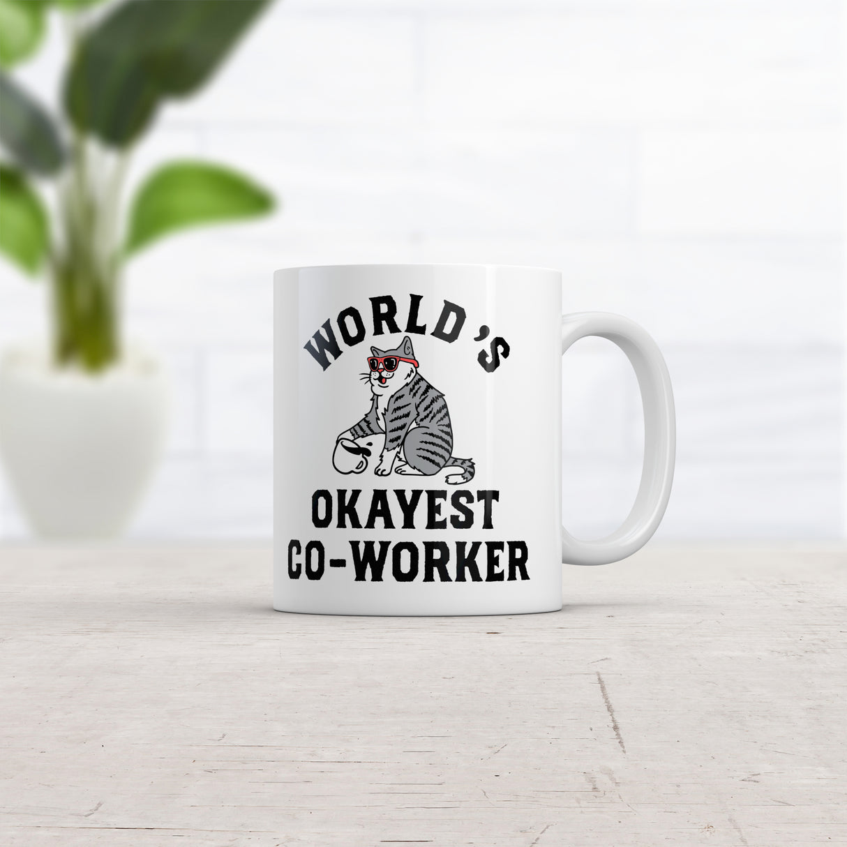 Worlds Okayest Co Worker Mug Funny Sarcastic Office Joke Coffee Cup-11oz