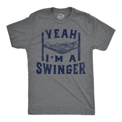 Mens Yeah Im A Swinger T Shirt Funny Relaxing Swinging Hammock Joke Tee For Guys