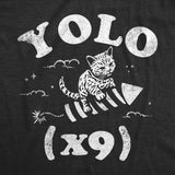 Womens Funny T Shirts Yolo X9 Sarcastic Kitten Graphic Novelty Tee For Ladies