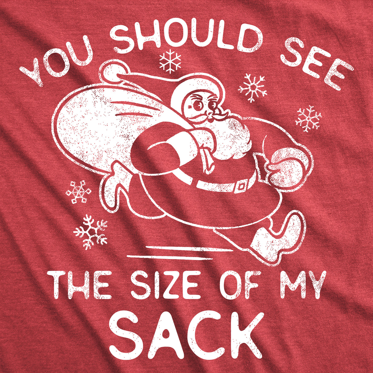 Mens Funny T Shirts You Should See The Size Of My Sack Sarcastic Christmas Graphic Tee for Men