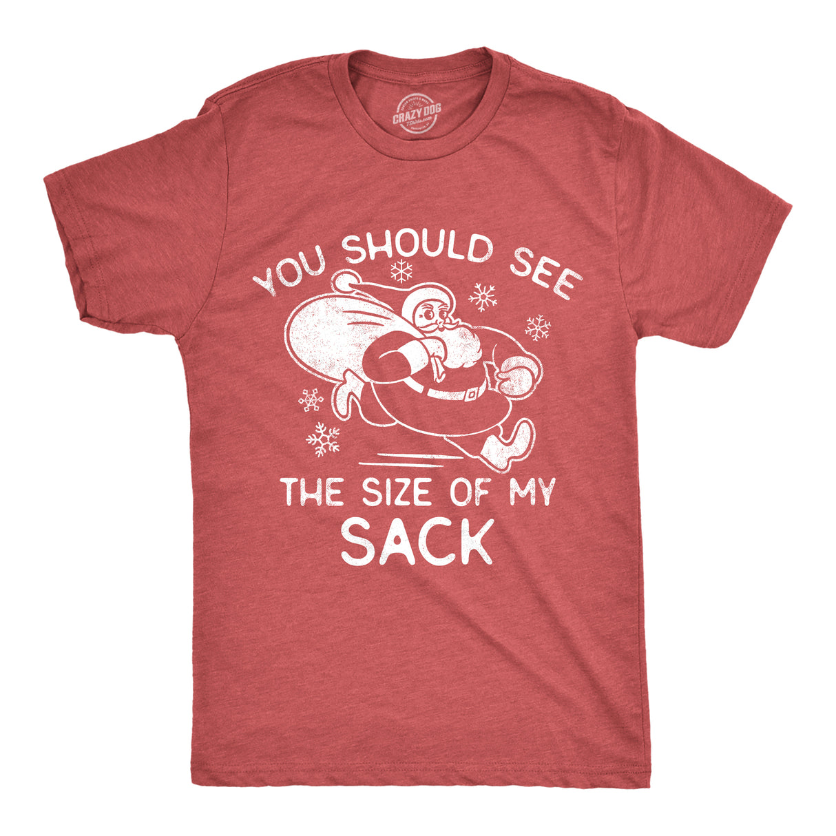 Mens Funny T Shirts You Should See The Size Of My Sack Sarcastic Christmas Graphic Tee for Men