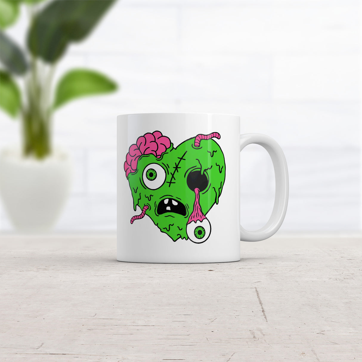 Zombie Heart Mug Funny Sarcastic Halloween Graphic Novelty Coffee Cup-11oz