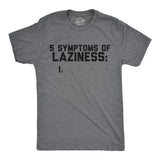 Mens Funny T Shirts 5 Symtoms Of Laziness List Sarcastic Graphic Novelty Tee for Men