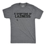 Mens Funny T Shirts 5 Symtoms Of Laziness List Sarcastic Graphic Novelty Tee for Men