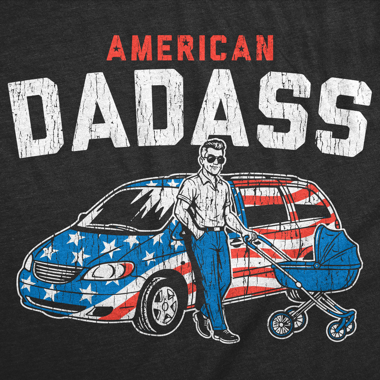 Mens Funny T Shirts American Dadass Sarcastic Fathers Day Graphic Fourth Of July Novelty Tee For Men