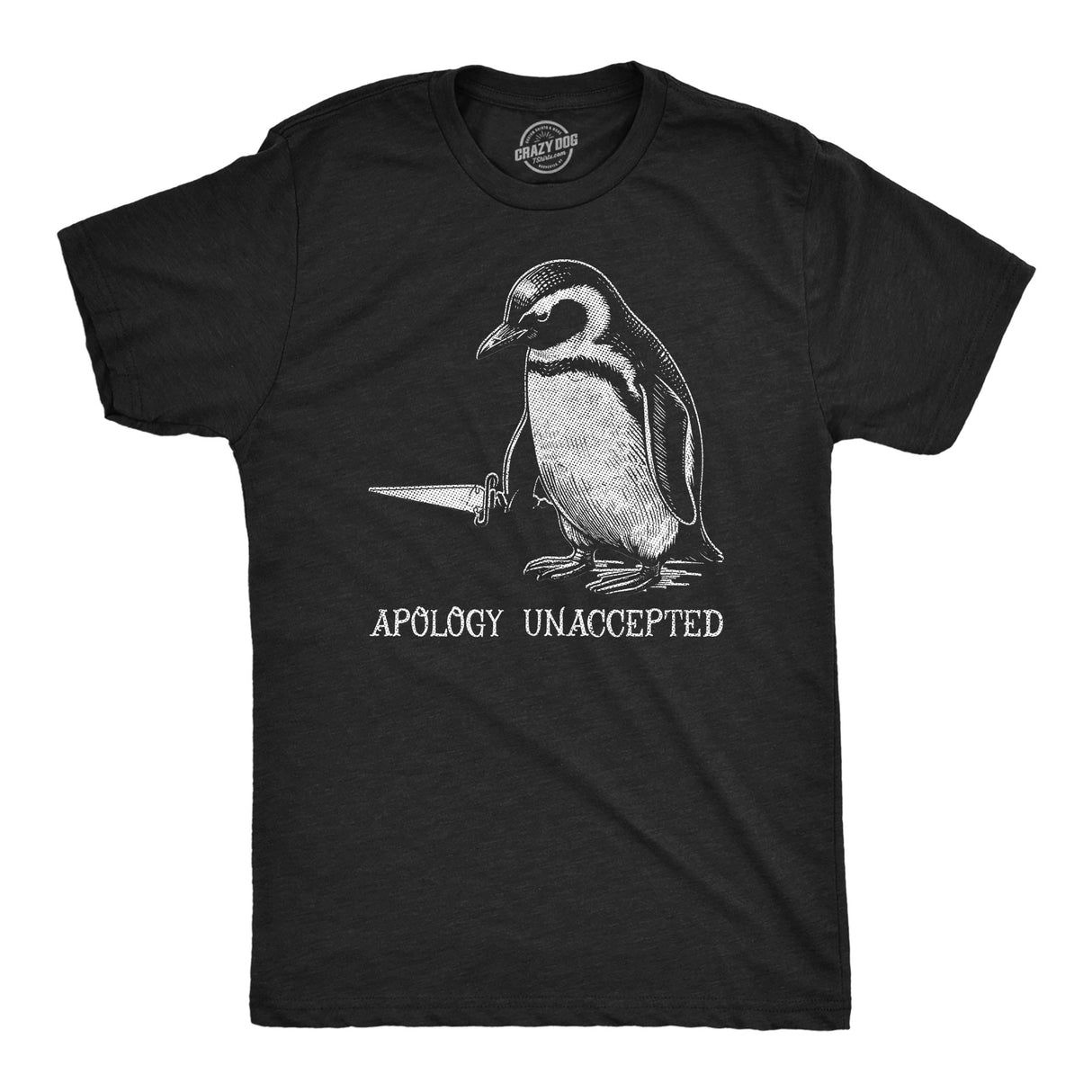 Mens Funny T Shirts Apology Unaccepted Sarcastic Penguin Graphic Novelty Tee for Men