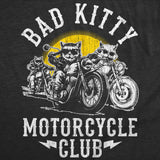 Mens Funny T Shirts Bad Kitty Motorcycle Club Sarcastic Kitten Graphic Novelty Tee for Men