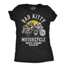 Womens Funny T Shirts Bad Kitty Motorcycle Club Sarcastic Kitten Graphic Novelty Tee for Ladies