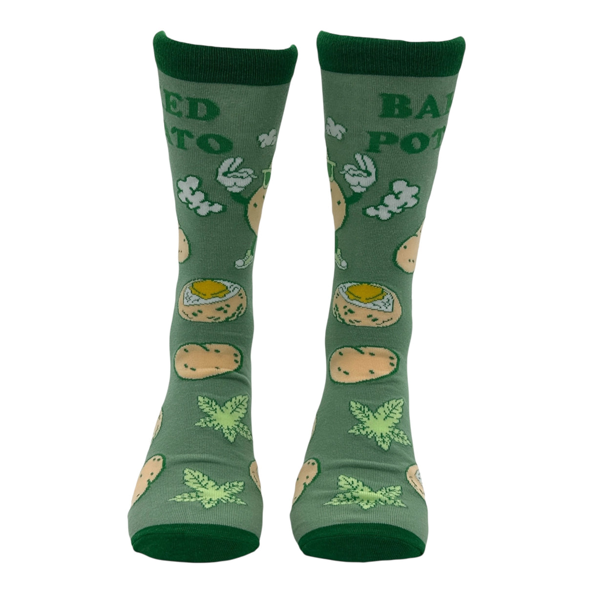 Men's Baked Potato Socks Funny Sarcastic 420 Graphic Novelty Footwear for Men