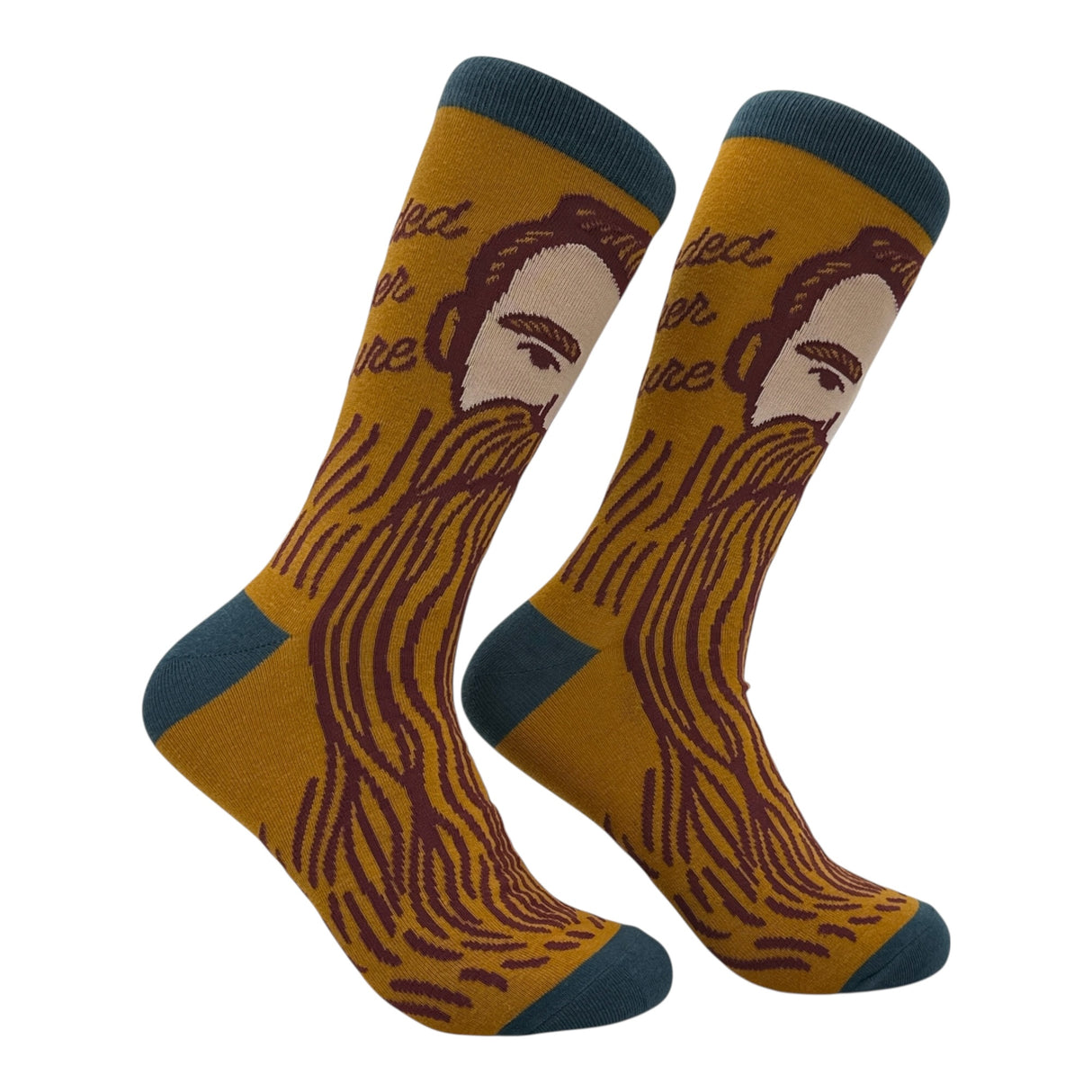 Men's Bearded for Her Pleasure Socks Funny Sarcastic Facial Hair Graphic Novelty Footwear for Men