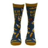 Men's Beaver Liquors Socks Funny Sarcastic Drinking Graphic Novelty Footwear for Men