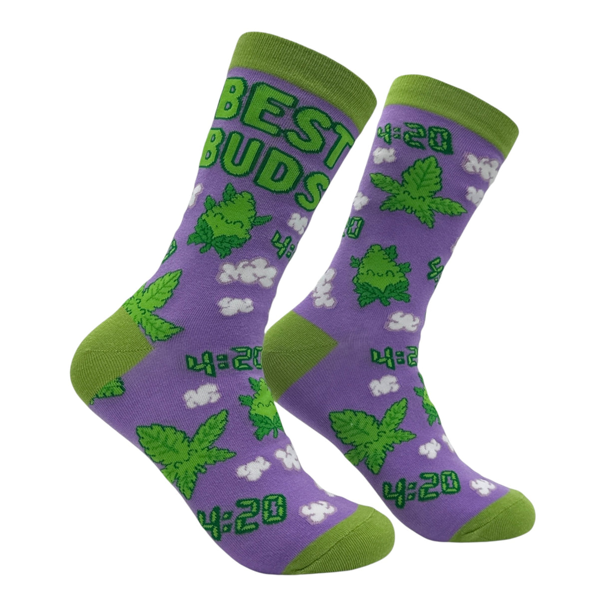 Women's Best Buds Socks Funny Sarcastic 420 Graphic Novelty Footwear for Ladies