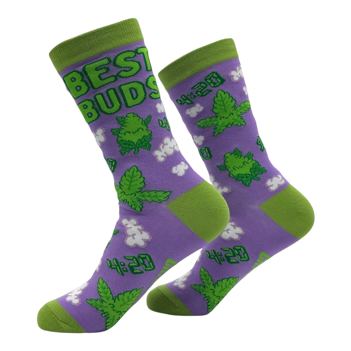 Women's Best Buds Socks Funny Sarcastic 420 Graphic Novelty Footwear for Ladies