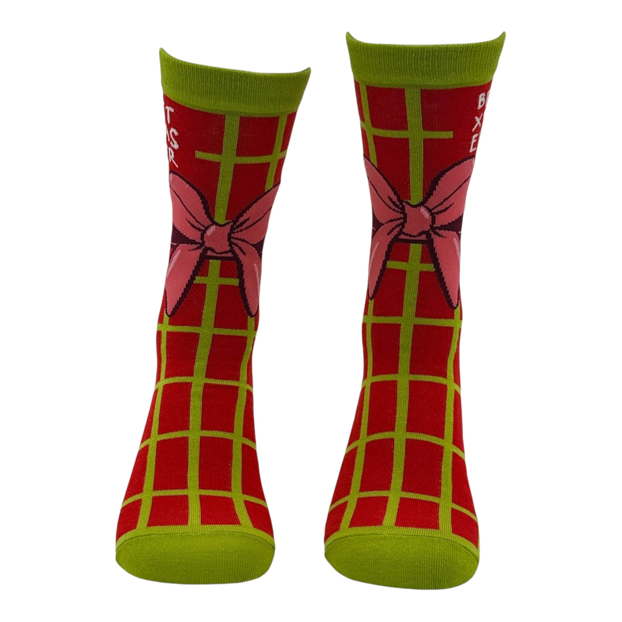Women's Best Xmas Socks Ever Funny Sarcastic Christmas Graphic Novelty Footwear for Ladies