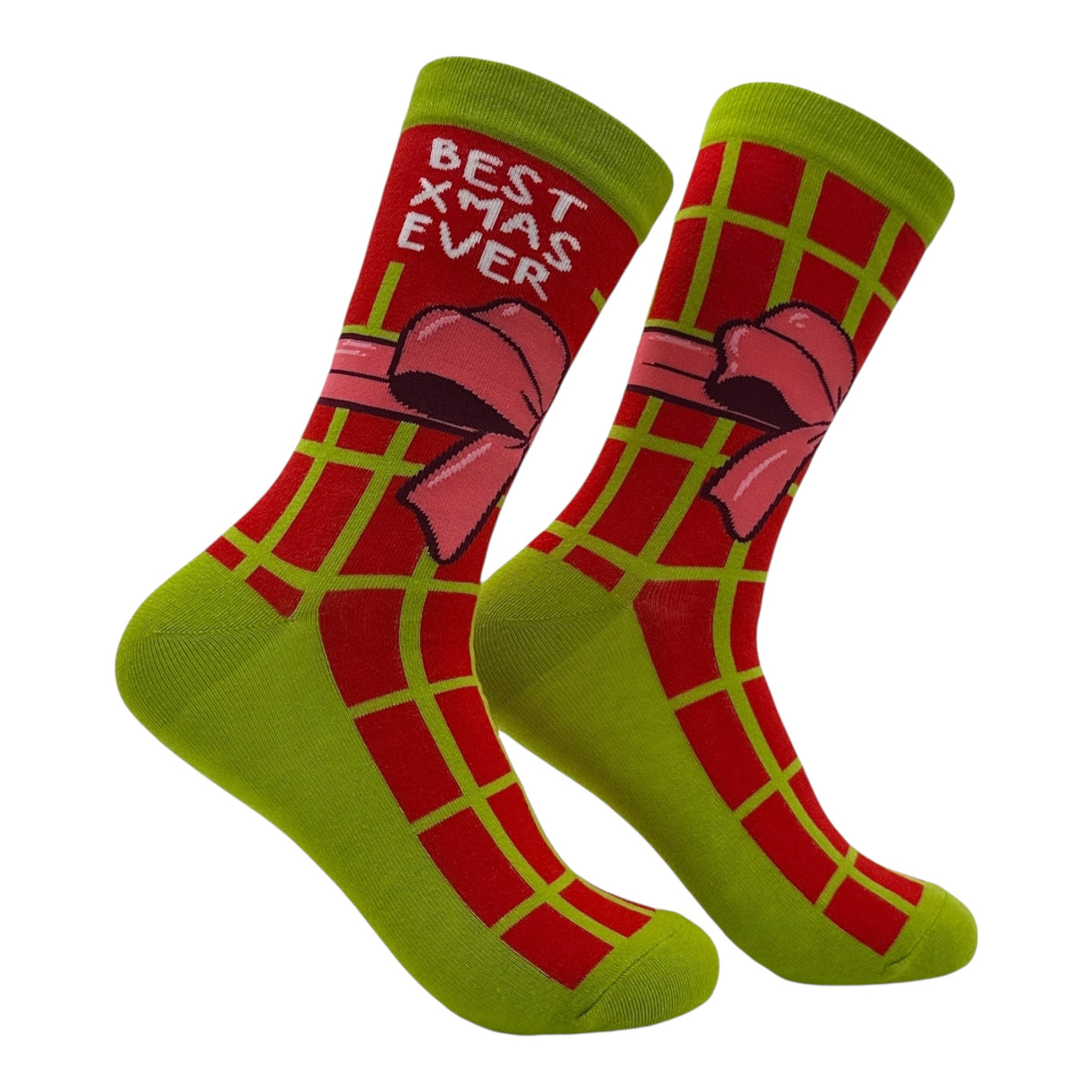 Women's Best Xmas Socks Ever Funny Sarcastic Christmas Graphic Novelty Footwear for Ladies