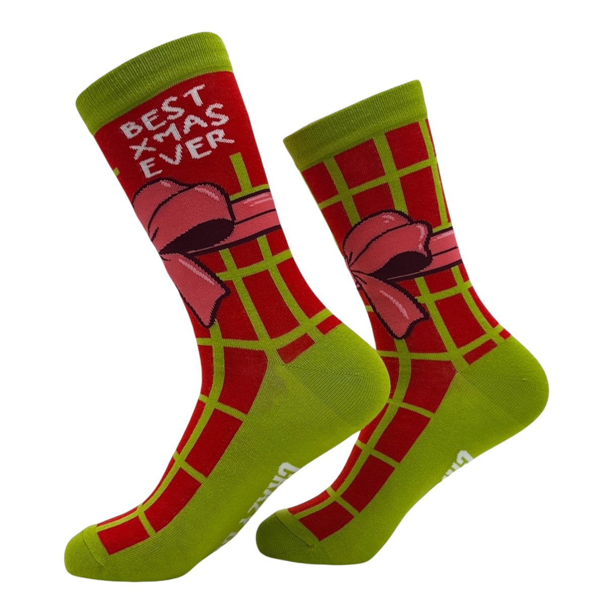Women's Best Xmas Socks Ever Funny Sarcastic Christmas Graphic Novelty Footwear for Ladies