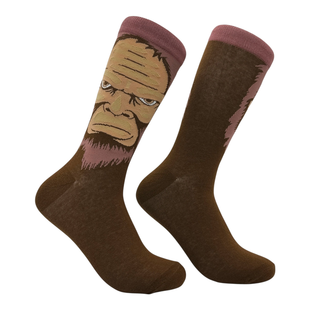 Men's Bigfoot Face Socks Funny Sarcastic Sasquatch Graphic Novelty Footwear for Men