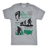 Mens Funny T Shirts Bigfoot Facts Sheet Sarcastic Sasquatch Graphic Novelty Tee for Men
