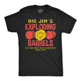 Mens Funny T Shirts Big Jims Exploding Barrels Sarcastic Video Game Graphic Novelty Tee for Men