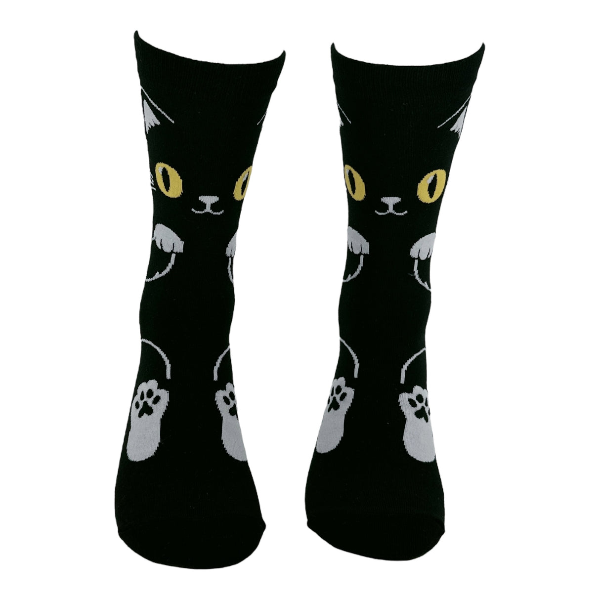 Women's Black Cat Socks Funny Sarcastic Kitten Graphic Novelty Footwear for Ladies