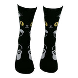 Women's Black Cat Socks Funny Sarcastic Kitten Graphic Novelty Footwear for Ladies