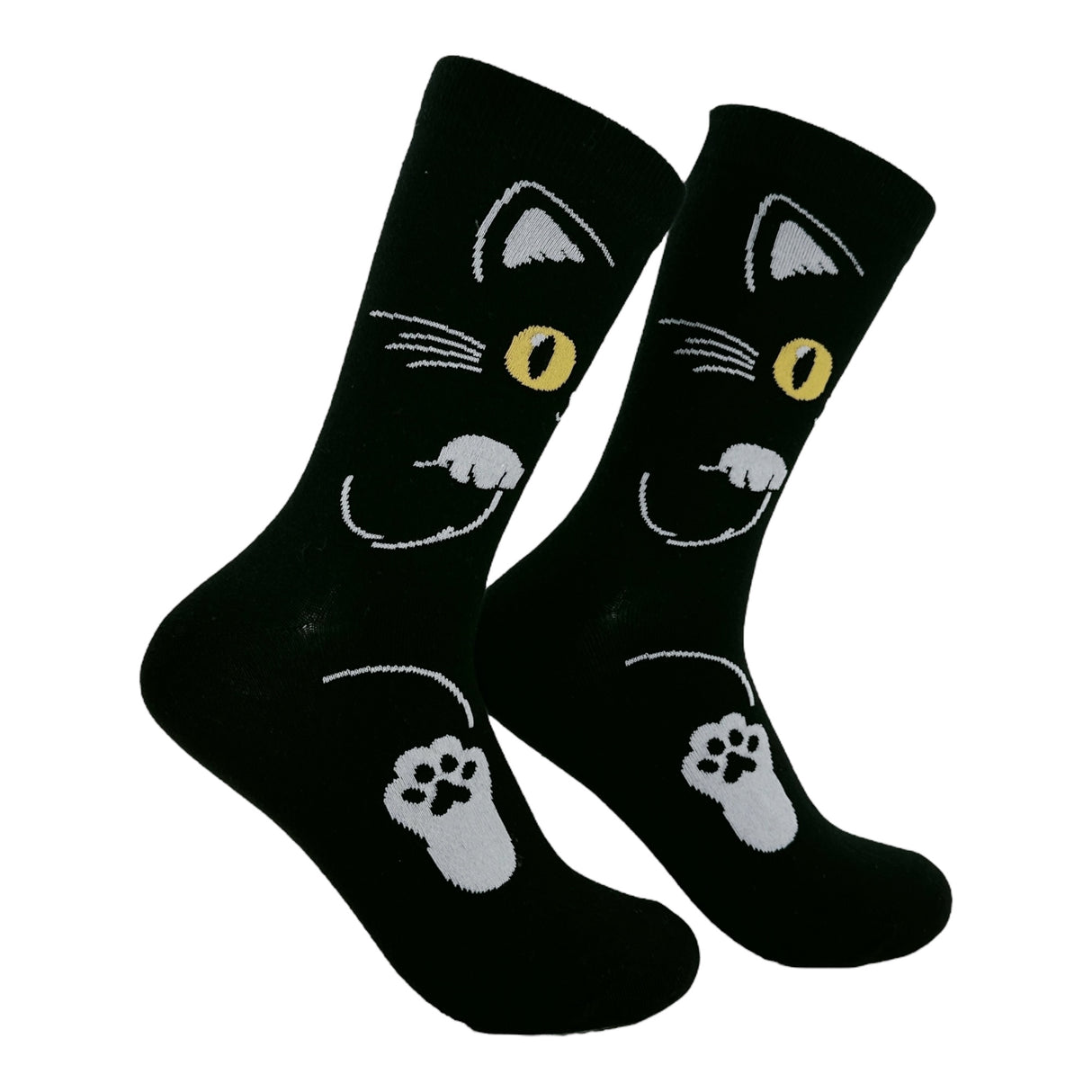 Women's Black Cat Socks Funny Sarcastic Kitten Graphic Novelty Footwear for Ladies