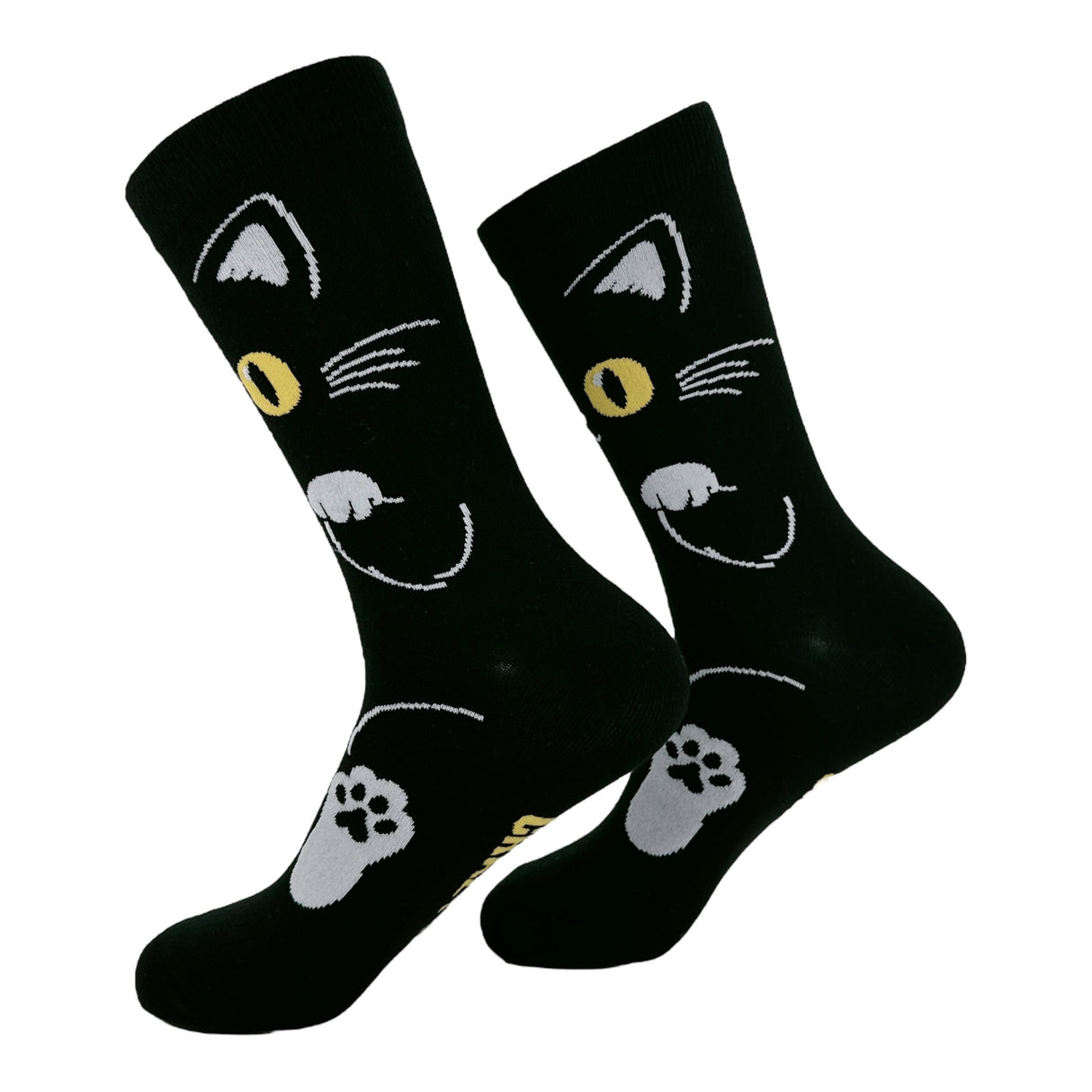 Women's Black Cat Socks Funny Sarcastic Kitten Graphic Novelty Footwear for Ladies