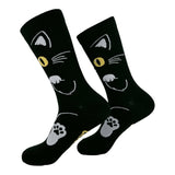 Women's Black Cat Socks Funny Sarcastic Kitten Graphic Novelty Footwear for Ladies