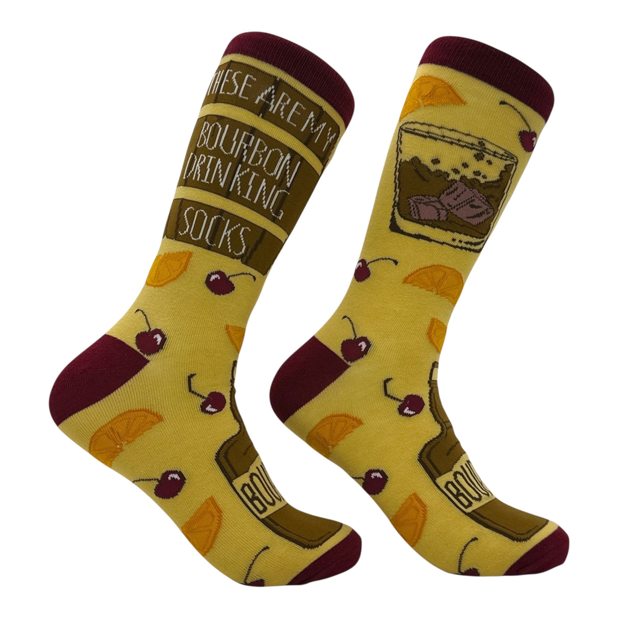 Men's These Are My Bourbon Drinking Socks Funny Sarcastic Liquor Graphic Novelty Footwear for Men