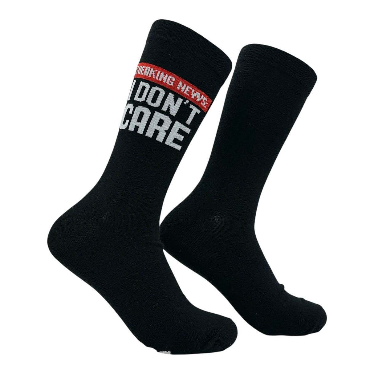Men's Breaking News I Dont Care Socks Funny Sarcastic Graphic Novelty Footwear for Men