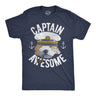 Mens Funny T Shirts Captain Awesome Sarcastic Cute Puppy Graphic Novelty Tee for Men
