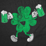 Mens Funny T Shirts Clover Drinking Sarcastic St Patricks Day Graphic Novelty Tee for Men