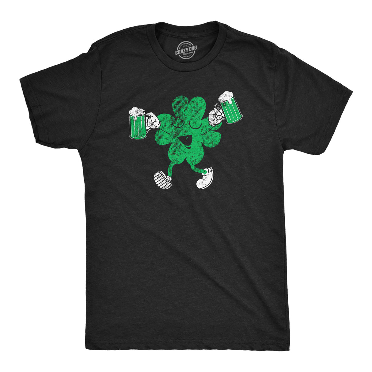 Mens Funny T Shirts Clover Drinking Sarcastic St Patricks Day Graphic Novelty Tee for Men