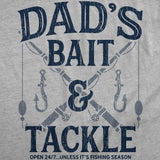 Mens Funny T Shirts Dads Bait and Tackle Sarcastic Fathers Day Graphic Novelty Fishing Tee for Men