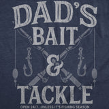 Mens Funny T Shirts Dads Bait and Tackle Sarcastic Fathers Day Graphic Novelty Fishing Tee for Men